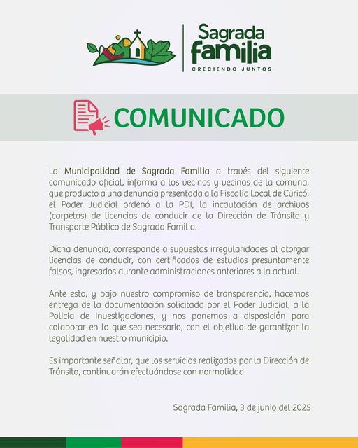 Investigan posibles irregularidades en entrega de licencias de conducir en Sagrada Familia 2 503887339 18308845108242216 662867164825340922 n