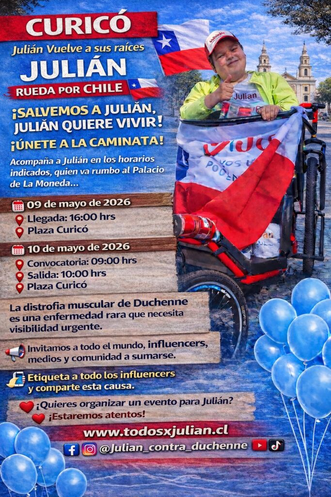 “Julián rueda por Chile” vuelve a las rutas: 17 años de lucha contra el Duchenne y la falta de apoyo estatal 2 WhatsApp Image 2026 05 07 at 07.22.35
