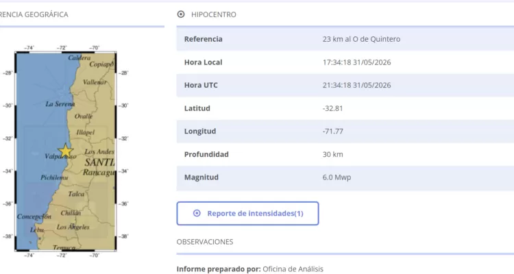 Sismo de magnitud 6.0 y varias réplicas se perciben entre Coquimbo y Maule 2 captura de pantalla 2026 05 31 175055 750x400 1