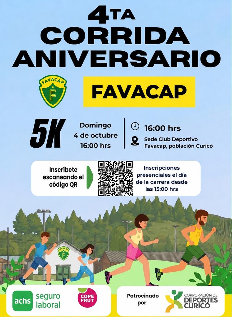 Corrida aniversario de FAVACAP se realizará este domingo en Curicó 2 WhatsApp Image 2026 09 28 at 16.12.11