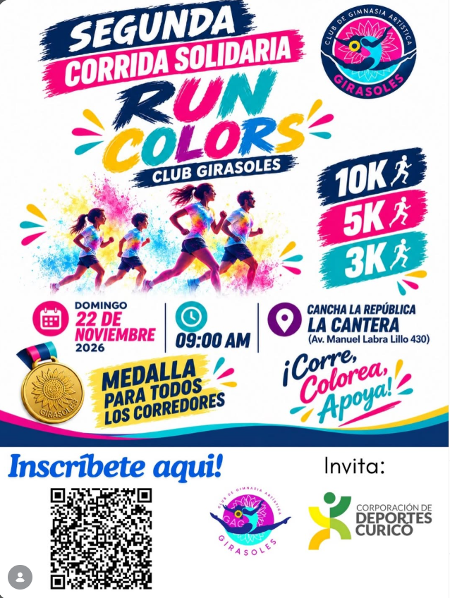 Club Girasoles abre inscripciones para su segunda corrida solidaria "Run Colors" en Curicó 2 image 3
